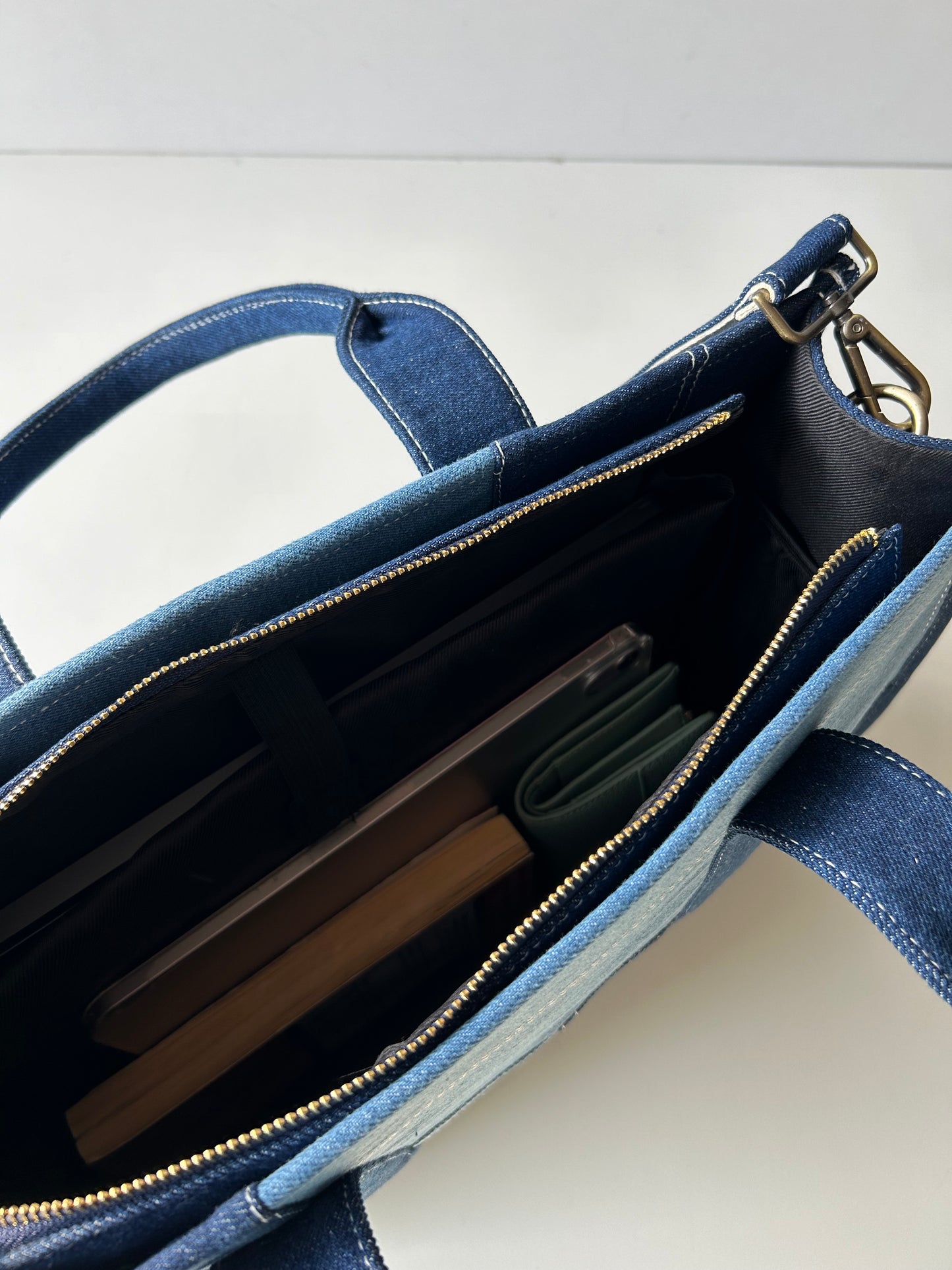 Kylie Denim Office Tote