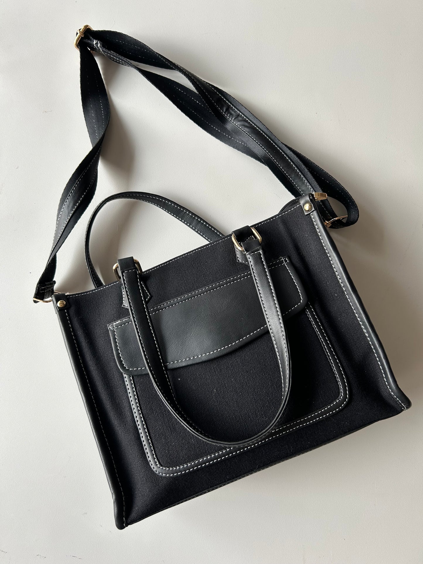 All Black Canvas Tote