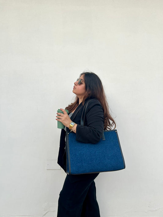 Denim Office Tote