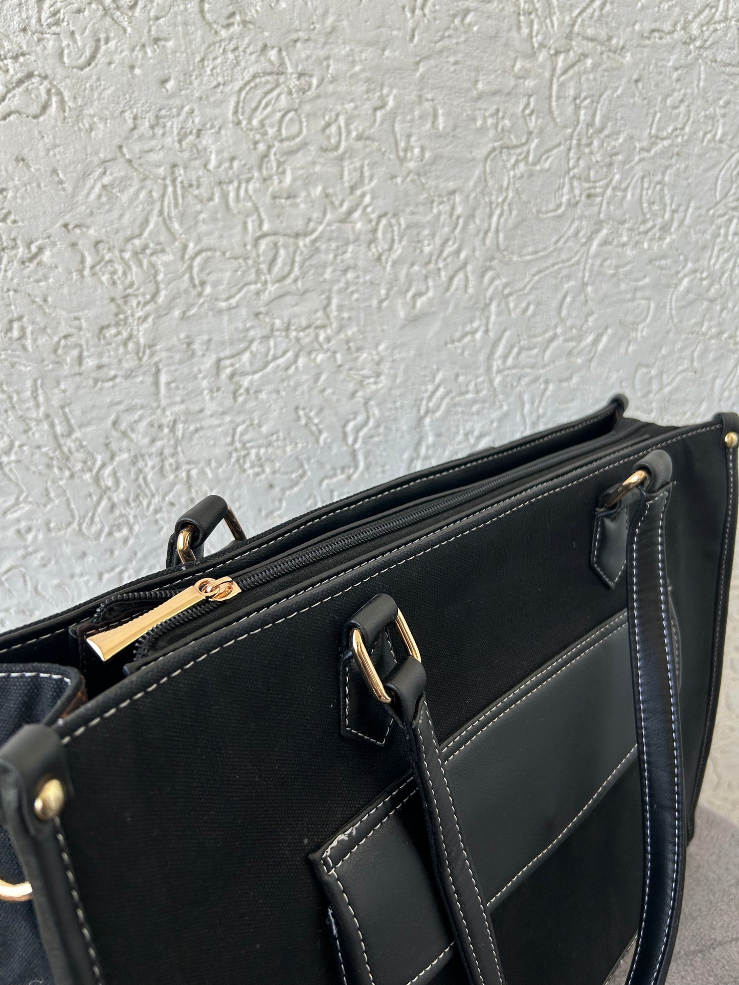 All Black Canvas Tote